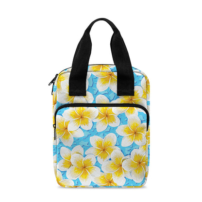 Frangipani On The Water Pattern Print Bible Tote Bag