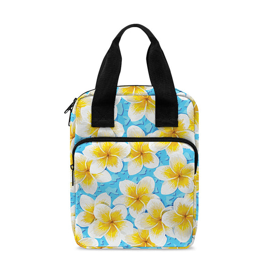 Frangipani On The Water Pattern Print Bible Tote Bag