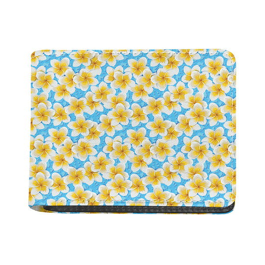Frangipani On The Water Pattern Print Bifold Wallet