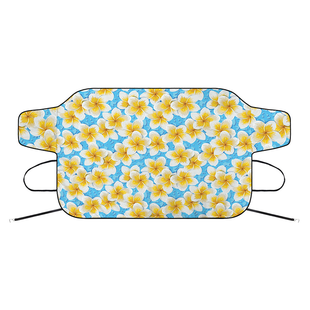 Frangipani On The Water Pattern Print Car Windshield Snow Cover