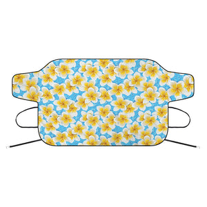 Frangipani On The Water Pattern Print Car Windshield Snow Cover