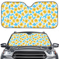 Frangipani On The Water Pattern Print Car Windshield Sun Shade