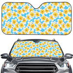 Frangipani On The Water Pattern Print Car Windshield Sun Shade