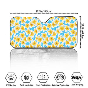 Frangipani On The Water Pattern Print Car Windshield Sun Shade