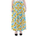 Frangipani On The Water Pattern Print Chiffon Maxi Skirt