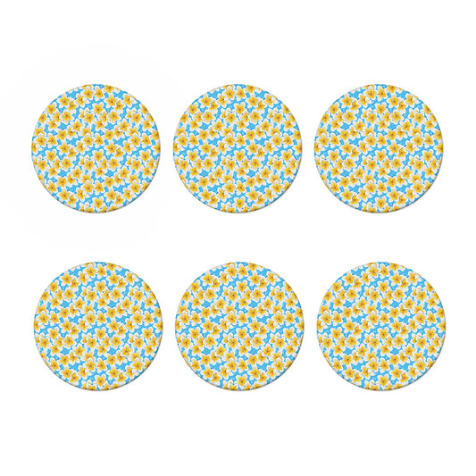 Frangipani On The Water Pattern Print Coaster Set