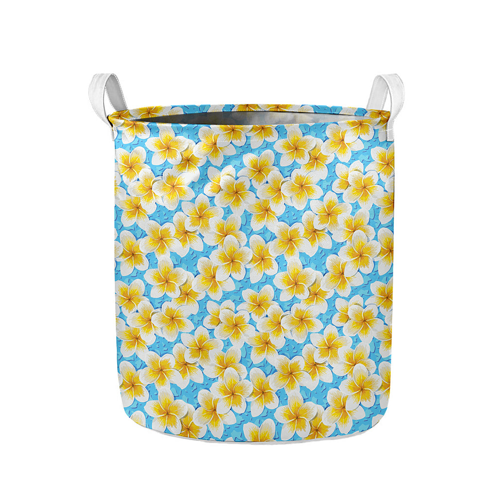 Frangipani On The Water Pattern Print Collapsible Laundry Basket