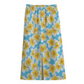 Frangipani On The Water Pattern Print Cotton Front Slit Maxi Skirt