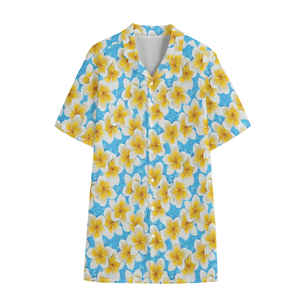 Frangipani On The Water Pattern Print Cotton Hawaiian Shirt