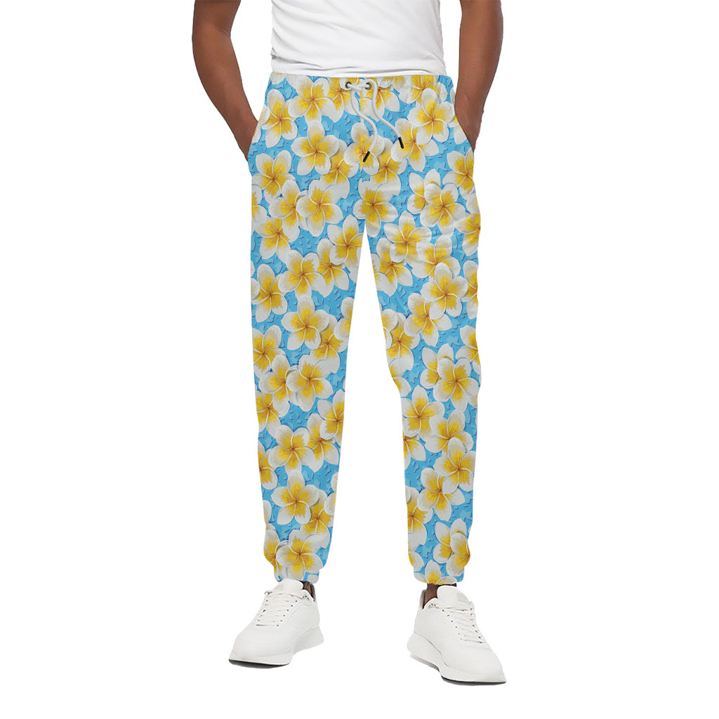 Frangipani On The Water Pattern Print Cotton Pants