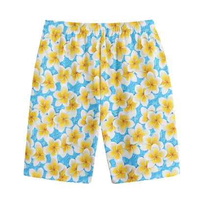 Frangipani On The Water Pattern Print Cotton Shorts