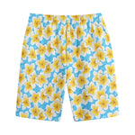 Frangipani On The Water Pattern Print Cotton Shorts