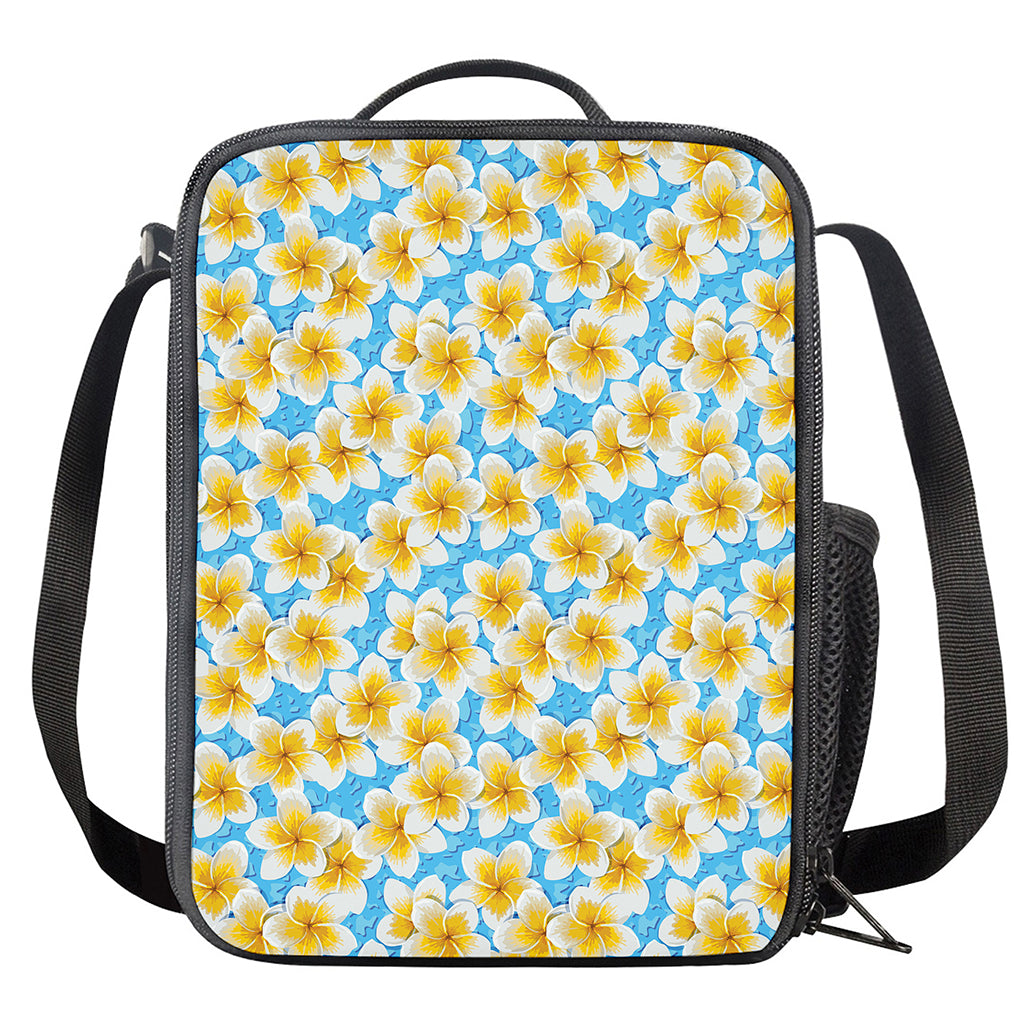Frangipani On The Water Pattern Print Crossbody Lunch Bag