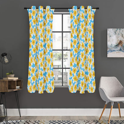 Frangipani On The Water Pattern Print Curtain