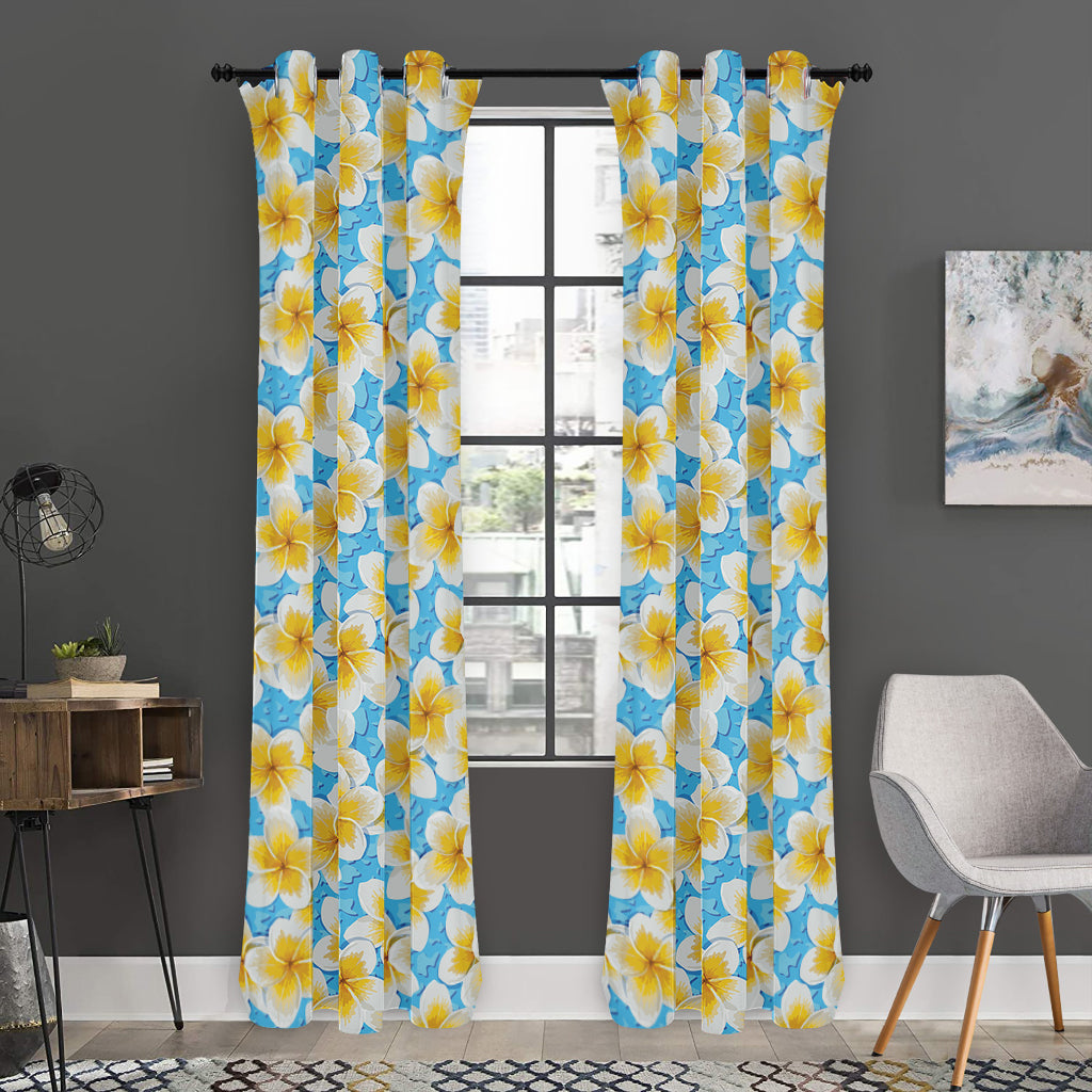 Frangipani On The Water Pattern Print Curtain