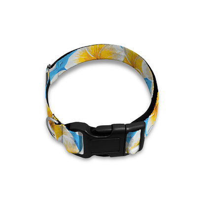 Frangipani On The Water Pattern Print Dog Collar