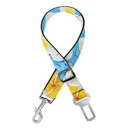 Frangipani On The Water Pattern Print Dog Seat Belt
