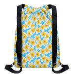Frangipani On The Water Pattern Print Drawstring Backpack