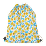Frangipani On The Water Pattern Print Drawstring Bag