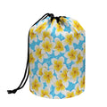 Frangipani On The Water Pattern Print Drawstring Makeup Bag