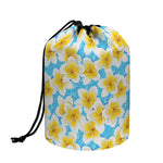 Frangipani On The Water Pattern Print Drawstring Makeup Bag
