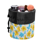 Frangipani On The Water Pattern Print Drawstring Makeup Bag