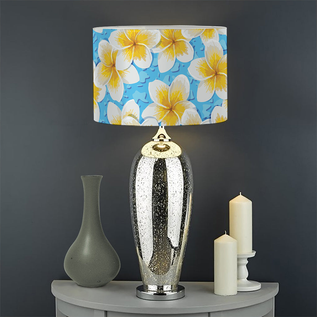 Frangipani On The Water Pattern Print Drum Lamp Shade