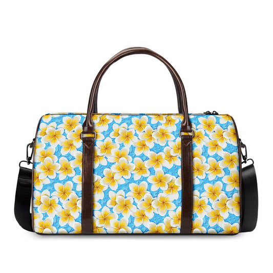 Frangipani On The Water Pattern Print Duffle Bag