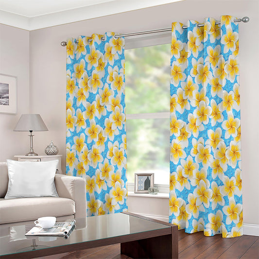 Frangipani On The Water Pattern Print Extra Wide Grommet Curtains