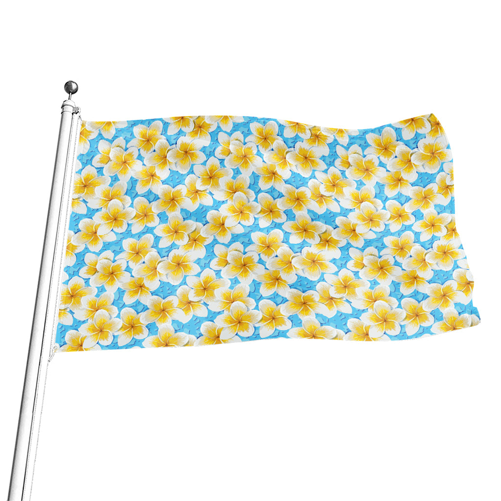 Frangipani On The Water Pattern Print Flag