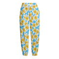 Frangipani On The Water Pattern Print Fleece Lined Knit Pants