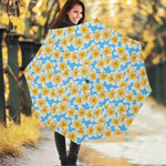 Frangipani On The Water Pattern Print Foldable Umbrella