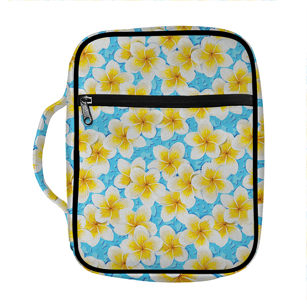 Frangipani On The Water Pattern Print Front Pocket Bible Bag