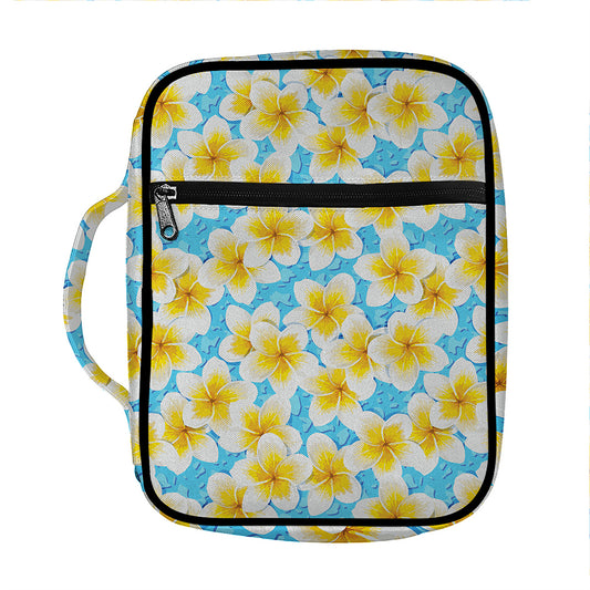Frangipani On The Water Pattern Print Front Pocket Bible Bag