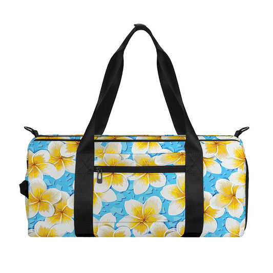 Frangipani On The Water Pattern Print Gym Bag