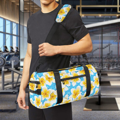 Frangipani On The Water Pattern Print Gym Bag