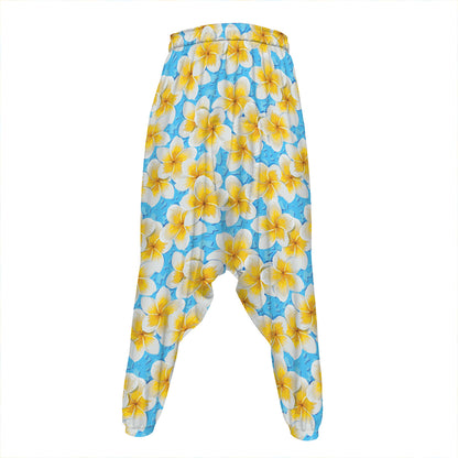 Frangipani On The Water Pattern Print Hammer Pants