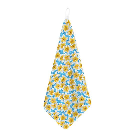 Frangipani On The Water Pattern Print Hand Towel