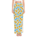 Frangipani On The Water Pattern Print High Slit Maxi Skirt