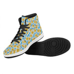 Frangipani On The Water Pattern Print High Top Leather Sneakers