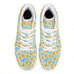 Frangipani On The Water Pattern Print High Top Leather Sneakers