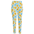 Frangipani On The Water Pattern Print High-Waisted Pocket Leggings
