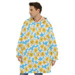 Frangipani On The Water Pattern Print Hoodie Blanket