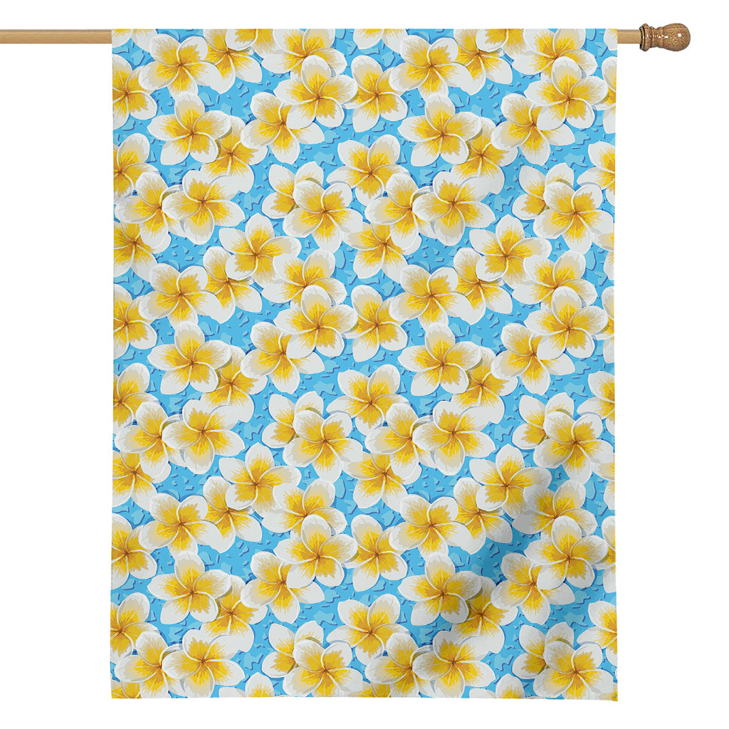 Frangipani On The Water Pattern Print House Flag