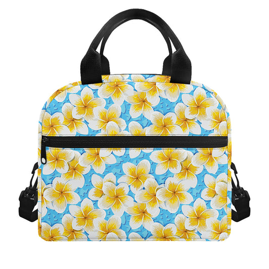 Frangipani On The Water Pattern Print Insulated Lunch Bag