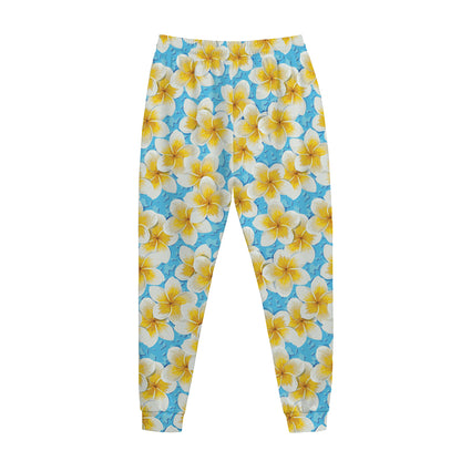 Frangipani On The Water Pattern Print Jogger Pants