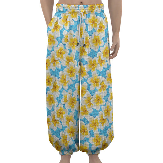 Frangipani On The Water Pattern Print Lantern Pants