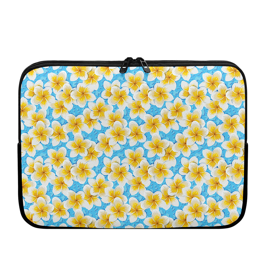 Frangipani On The Water Pattern Print Laptop Sleeve