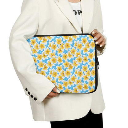 Frangipani On The Water Pattern Print Laptop Sleeve