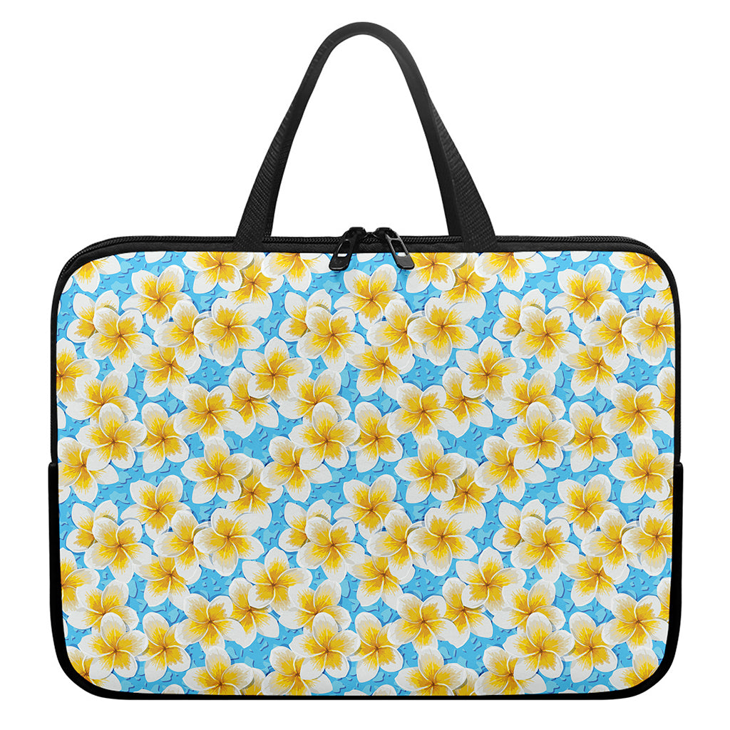 Frangipani On The Water Pattern Print Laptop Sleeve With Handle